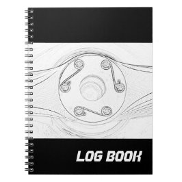 Svartvit propellerflyglogg Bok Anteckningsbok