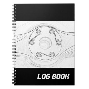 Svartvit propellerflyglogg Bok Anteckningsbok