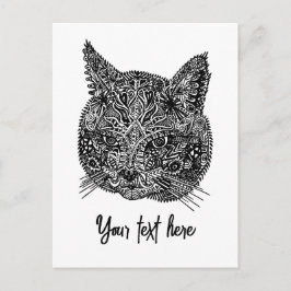 Svartvit prydnadskatt Porträtt Vykort