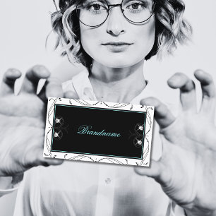 Svartvit prydnadsvit mousserande diamanter Ornate Visitkort