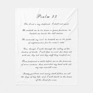 Svartvit psalm 23 Skripturer Bibeltext Modern text Fleecefilt