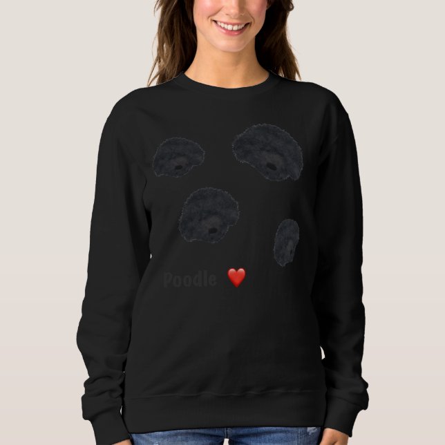 Svartvit Pudel T Shirt (Framsida)