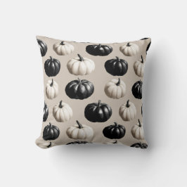 Svartvit Pumpkin Fall Design Kudde