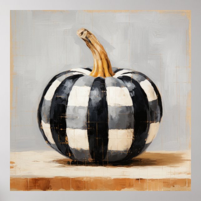 Svartvit Pumpkin Wall Art Poster (Framsidan)