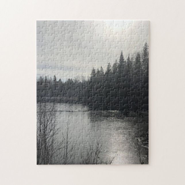 Svartvit puzzel pussel (Vertikal)