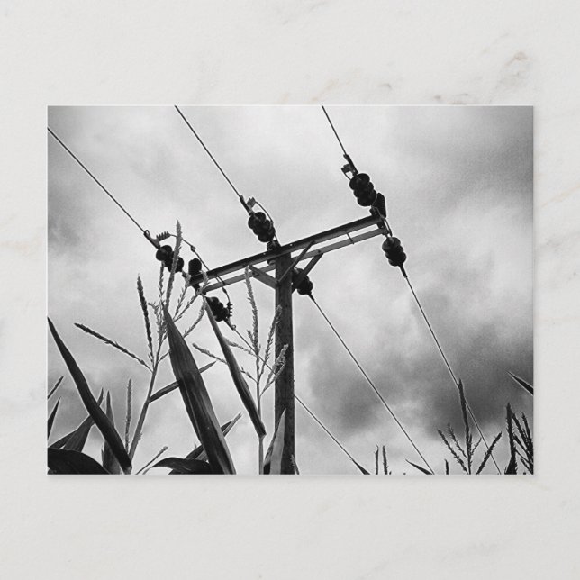Svartvit pylon vykort (Framsida)
