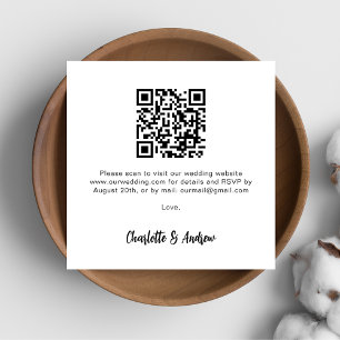 Svartvit QR-bröllop OSA Tilläggskort