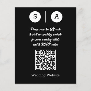 Svartvit QR-kod, enkel och Chic Flygblad