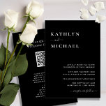 Svartvit QR-kod för elegant - allt i ett modernt B Inbjudningar<br><div class="desc">Svart modern typografi QR-kod för elegantens Mörk allt i ett minimalistiskt bröllopskort. Fira din speciella dag med den här eleganten och ett vackert bröllopskort för att passa ditt speciella tillfälle. Alla texterna är i förväg ordnade så att du enkelt och snabbt kan anpassa dig med dina egna detaljer. Om du...</div>