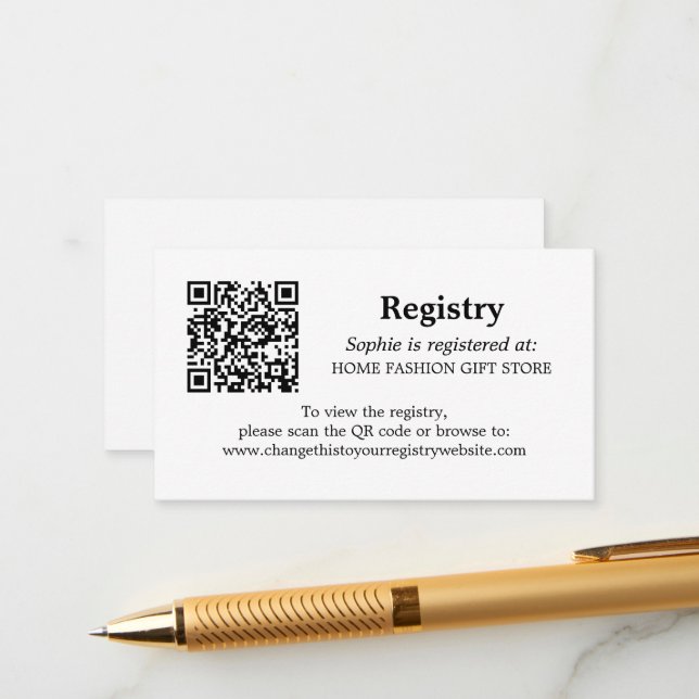 Svartvit QR-kod för möhippans register Tilläggskort (Fram/Back In Situ)