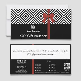 Svartvit QR-kod, företagsanteckning Gift-kupongkor