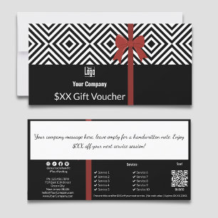 Svartvit QR-kod, företagsanteckning Gift-kupongkor