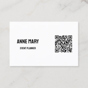 Svartvit QR-kod - modern Bröllop-händelseplan Visitkort