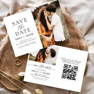 Svartvit QR-kod Modern Spara Eleganten Datum Datumet