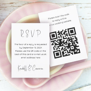Svartvit QR-kod OSA Bröllop Tilläggskort