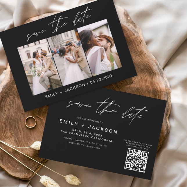 Svartvit QR-kod Spara dagens moderna 3-foto Datumet (Skapare uppladdad)