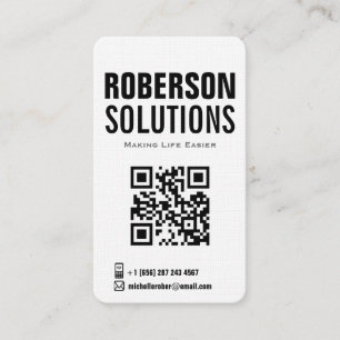 svartvit qr kodifierar på djärv design visitkort
