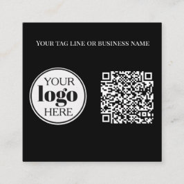 Svartvit QR-Logotyp, enkel Fyrkantigt Visitkort