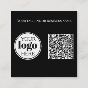 Svartvit QR-Logotyp, enkel Fyrkantigt Visitkort