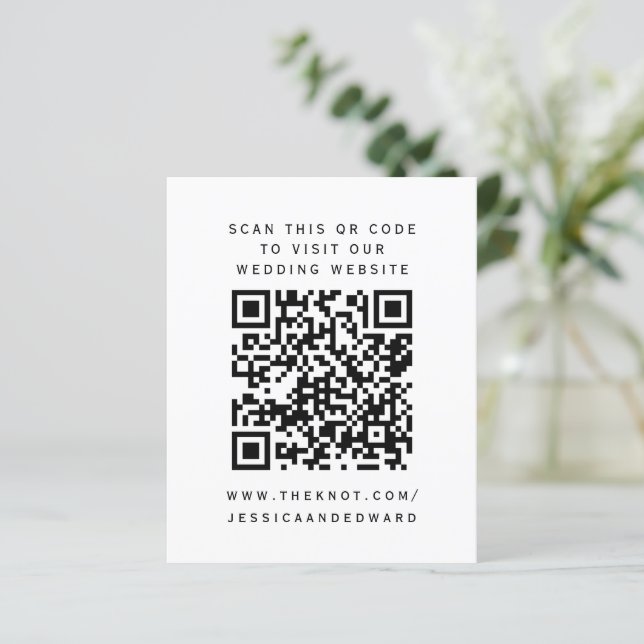 Svartvit QR-skanningskod vår Chic på Bröllop webbp (Stående Fram)