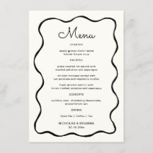 Svartvit Quirky Hand plockade Wave Bröllop