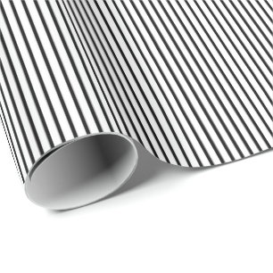 Svartvit Rand-5-GIFT WRAPPING PAPPER Presentpapper