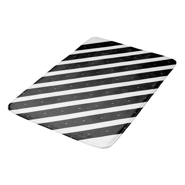 Svartvit rand badrumsmatta (Vinklad)