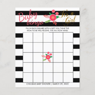 Svartvit Rand - Flicka - Bingo Flygblad