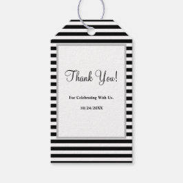 Svartvit Rand Gift-Märkre Presentetikett