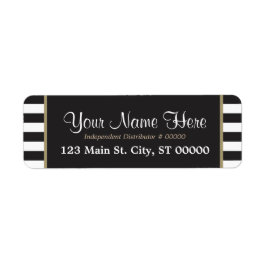 Svartvit Rand - Guld - etiketter Returadress Etikett