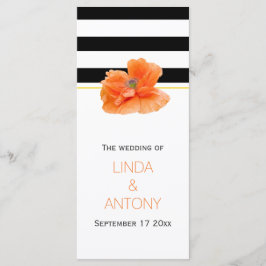 Svartvit rand, korallvallmo, bröllopsprogram program