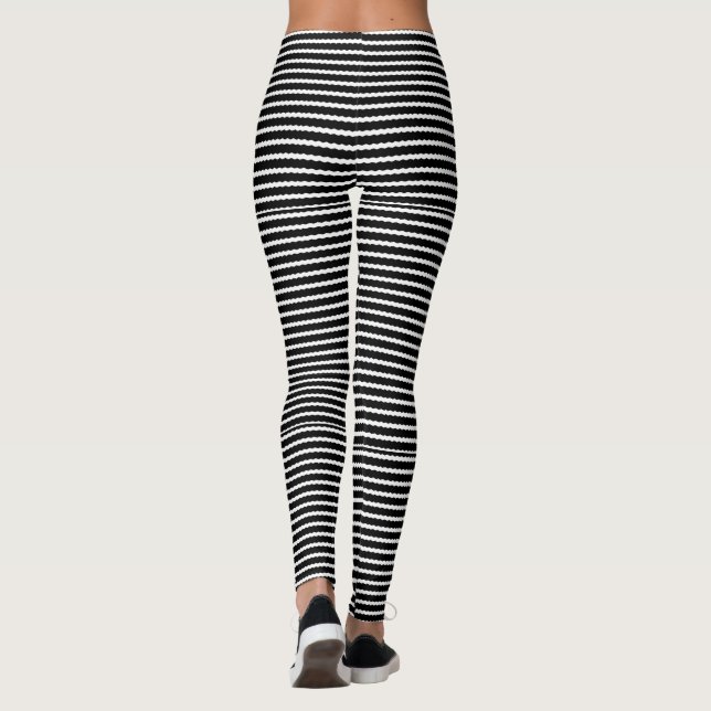 Svartvit Rand Leggings (Baksida)