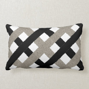 Svartvit Rand Lumbarkudde