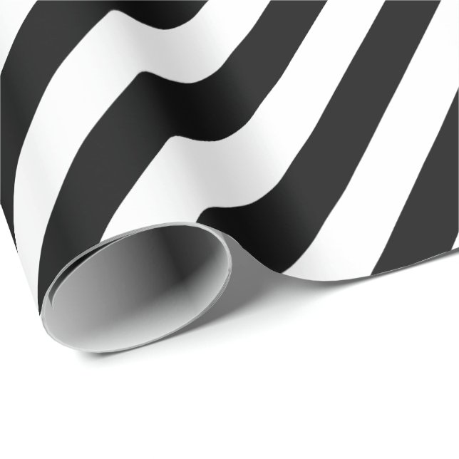 Svartvit Rand med 30 x 6 projektionsytor Presentpapper (Rullad Hörn)