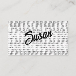 Svartvit rand med binär kod visitkort