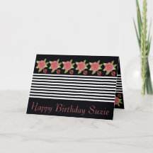 Svartvit Rand och Rosa ros