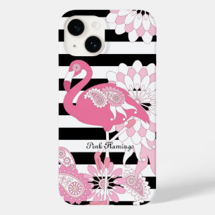 Svartvit Rand Rosa Flamingo