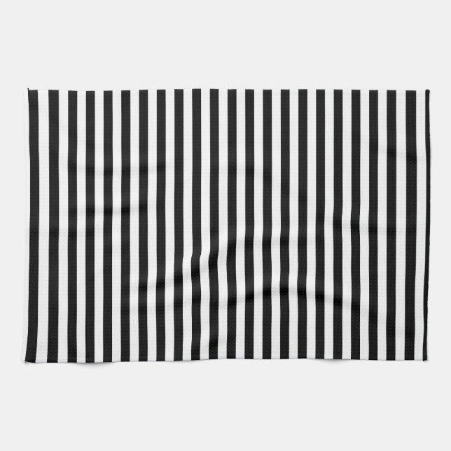 Svartvit Rand; stripe Kökshandduk (Horisontell)