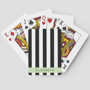 Svartvit Rand, Stripe, Linjer, Ditt namn Casinokort