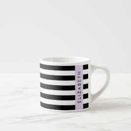 Svartvit Rand, Stripe, Linjer, Ditt namn Espressomugg