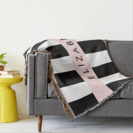 Svartvit Rand, Stripe, Linjer, Ditt namn Filt