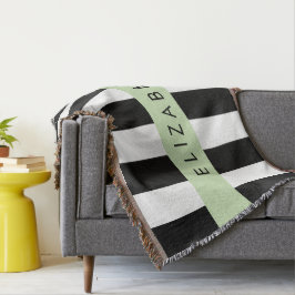 Svartvit Rand, Stripe, Linjer, Ditt namn Filt