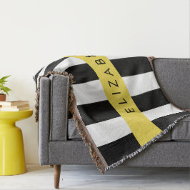Svartvit Rand, Stripe, Linjer, Ditt namn Filt