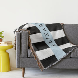 Svartvit Rand, Stripe, Linjer, Ditt namn Filt