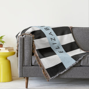 Svartvit Rand, Stripe, Linjer, Ditt namn Filt