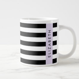 Svartvit Rand, Stripe, Linjer, Ditt namn Jumbo Mugg