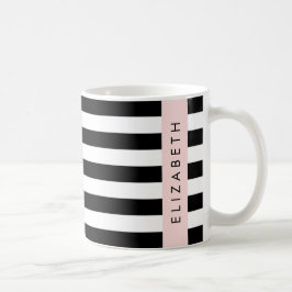 Svartvit Rand, Stripe, Linjer, Ditt namn Kaffemugg