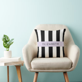 Svartvit Rand, Stripe, Linjer, Ditt namn Kudde