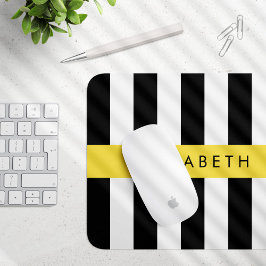 Svartvit Rand, Stripe, Linjer, Ditt namn Musmatta