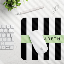 Svartvit Rand, Stripe, Linjer, Ditt namn Musmatta